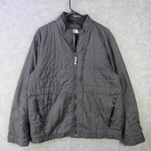 North Face Jacket Mens Large Full Zip Lightweight Outdoor Coat Damaged Sleeve